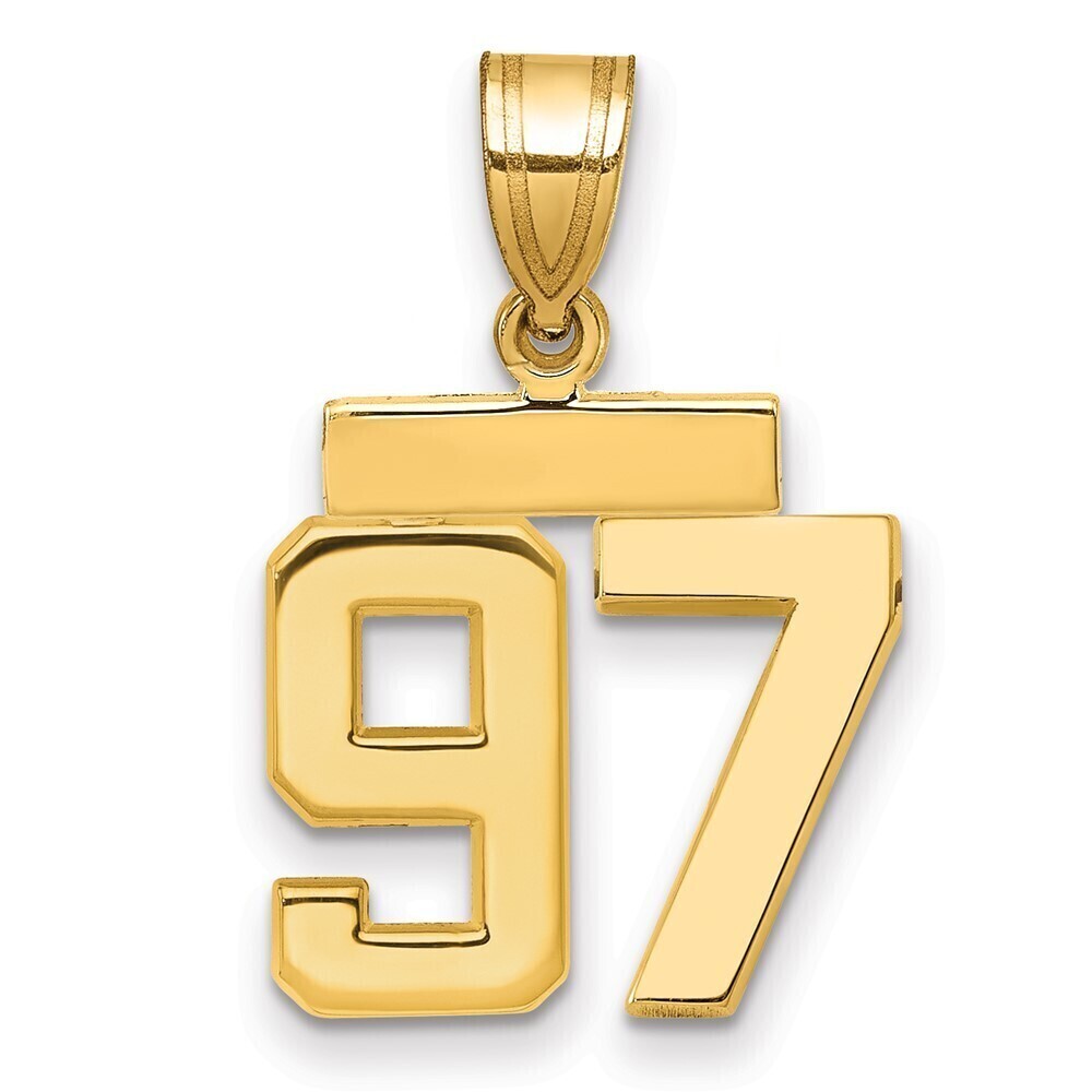 Kazi Luxury 14k Small Polished Number 97 Charm